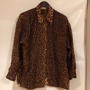 Leopard print silk blouse